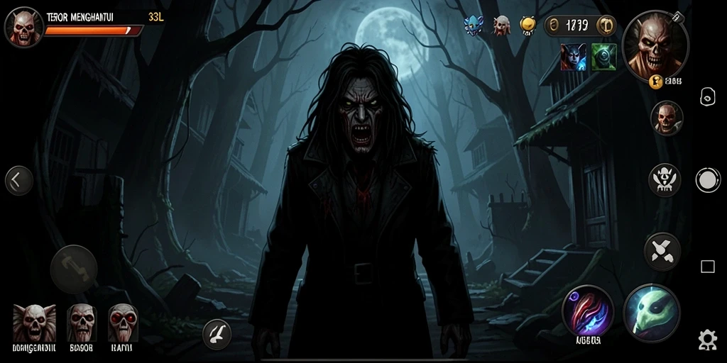 Screenshot menampilkan momen menegangkan dalam permainan Horror 33L.
