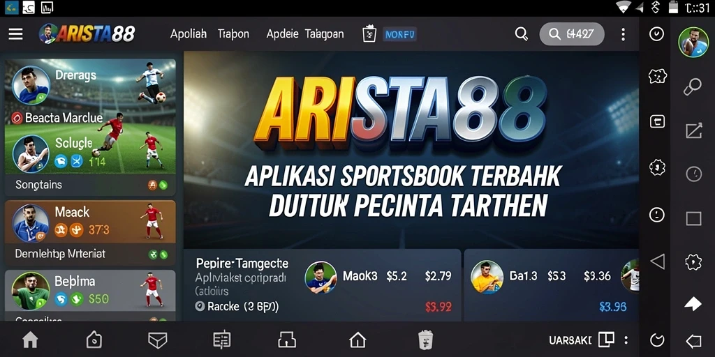 Tampilan gameplay taruhan olahraga yang menegangkan dan interaktif.