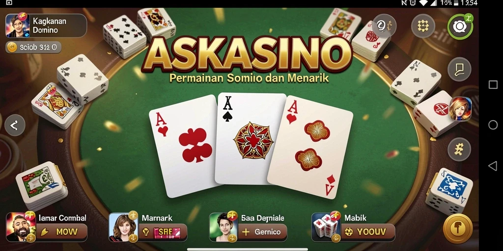 Menampilkan gameplay seru dari permainan Domino di ASKASINO.