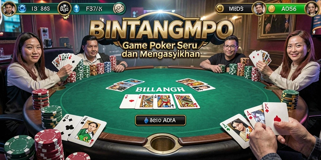 Tampilan seru saat bermain Poker di BINTANGMPO.