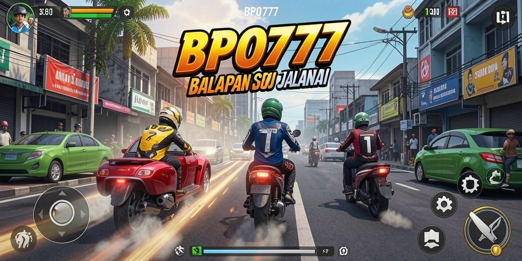 Gameplay seru BPO777 dalam balapan yang menegangkan.