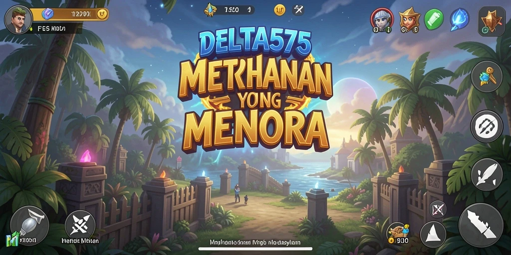 Tampilan gameplay seru di DELTA575, pertahanan menara yang penuh tantangan.
