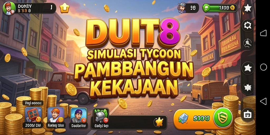Tampilan gameplay <strong>DUIT8</strong> yang seru dan mendebarkan saat membangun kerajaan bisnis.