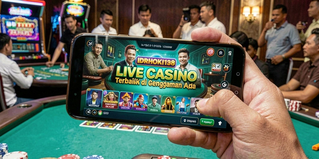 Screenshot utama IDRHOKI138 menampilkan dealer langsung dalam aksi saat bermain.