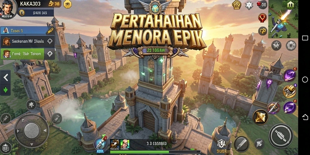 Tampilan gameplay menara pertahanan di KAKA303 yang mendebarkan.