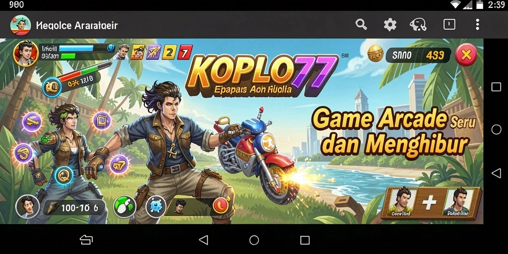 Tampilan gameplay seru dari KOPLO77 dengan suasana arcade yang menghibur.