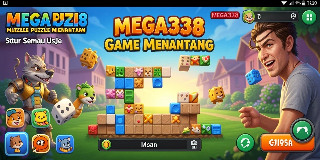 Tampilan gameplay MEGA338 dengan puzzle menantang di layar.