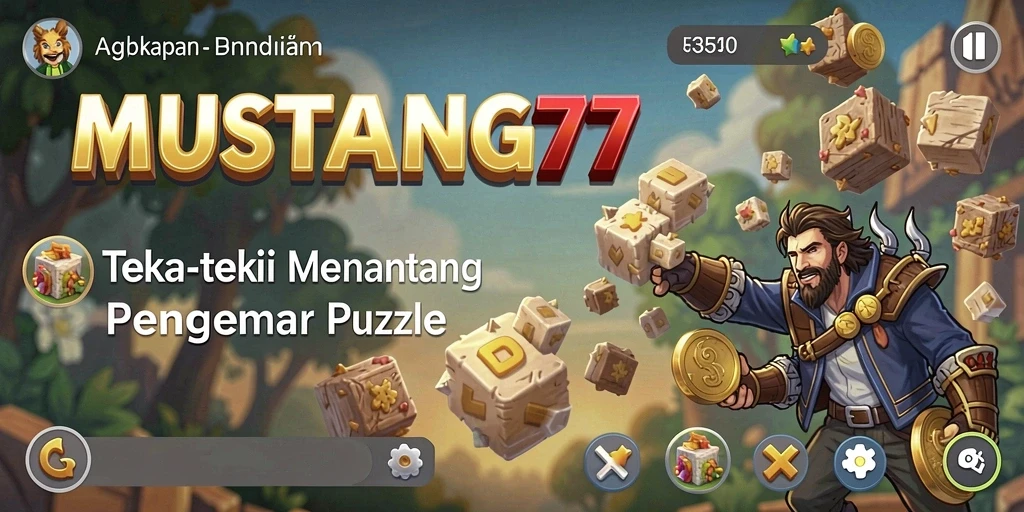 Screenshot gameplay MUSTANG77 dengan tantangan teka-teki seru.