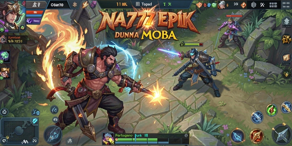 Tangkapan layar gameplay NA777 dengan aksi seru di arena pertempuran.