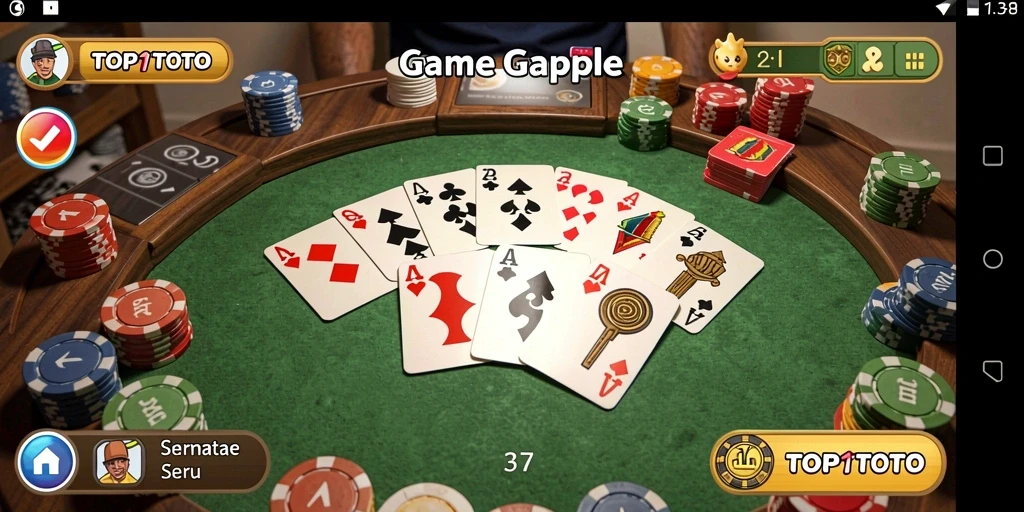 Screenshot gameplay seru dari TOP1TOTO yang menampilkan momen bermain Gaple.