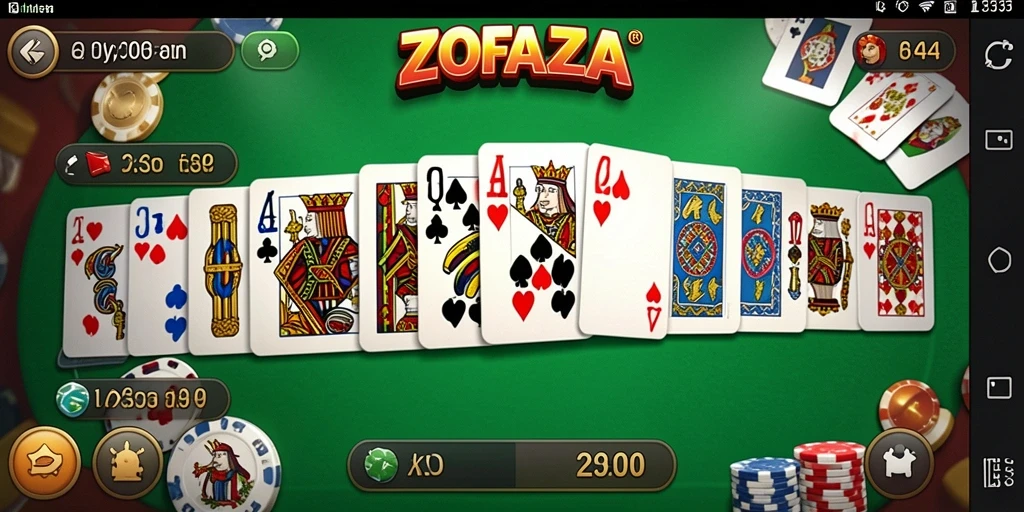 Tampilan gameplay seru dalam ZOFAZA saat bermain Domino.